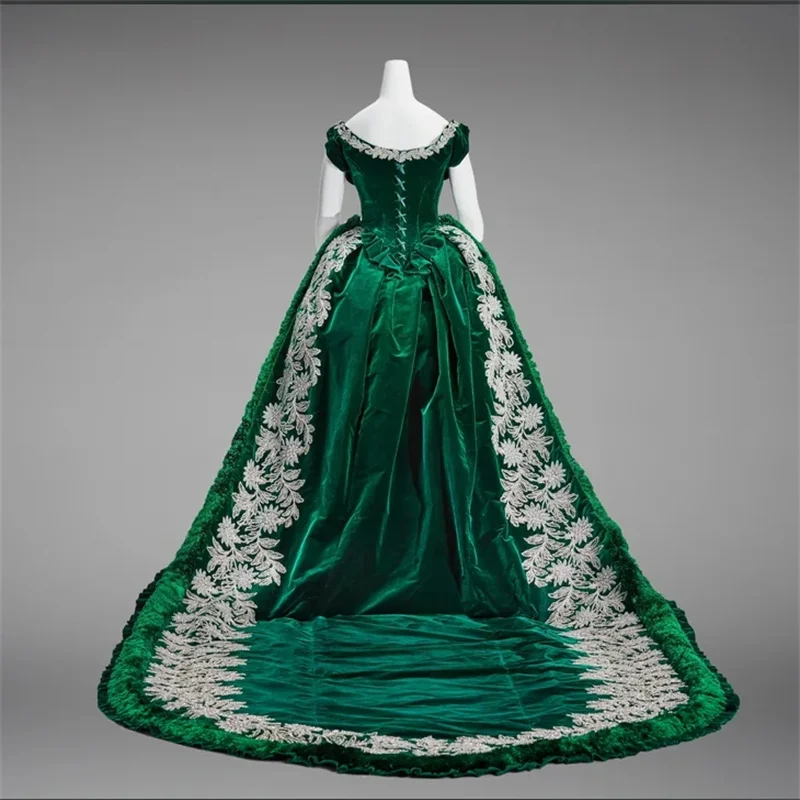 1888s Russian Royal Court Victorian Wedding Elegant Prom Dress Historical Retro Masquerade Ball Gown - Image 3