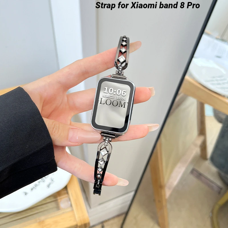 

Ремешок металлический для Mi band 8 pro, спортивный сменный Браслет для смарт-часов Xiaomi band 8 Pro, для мужчин и женщин