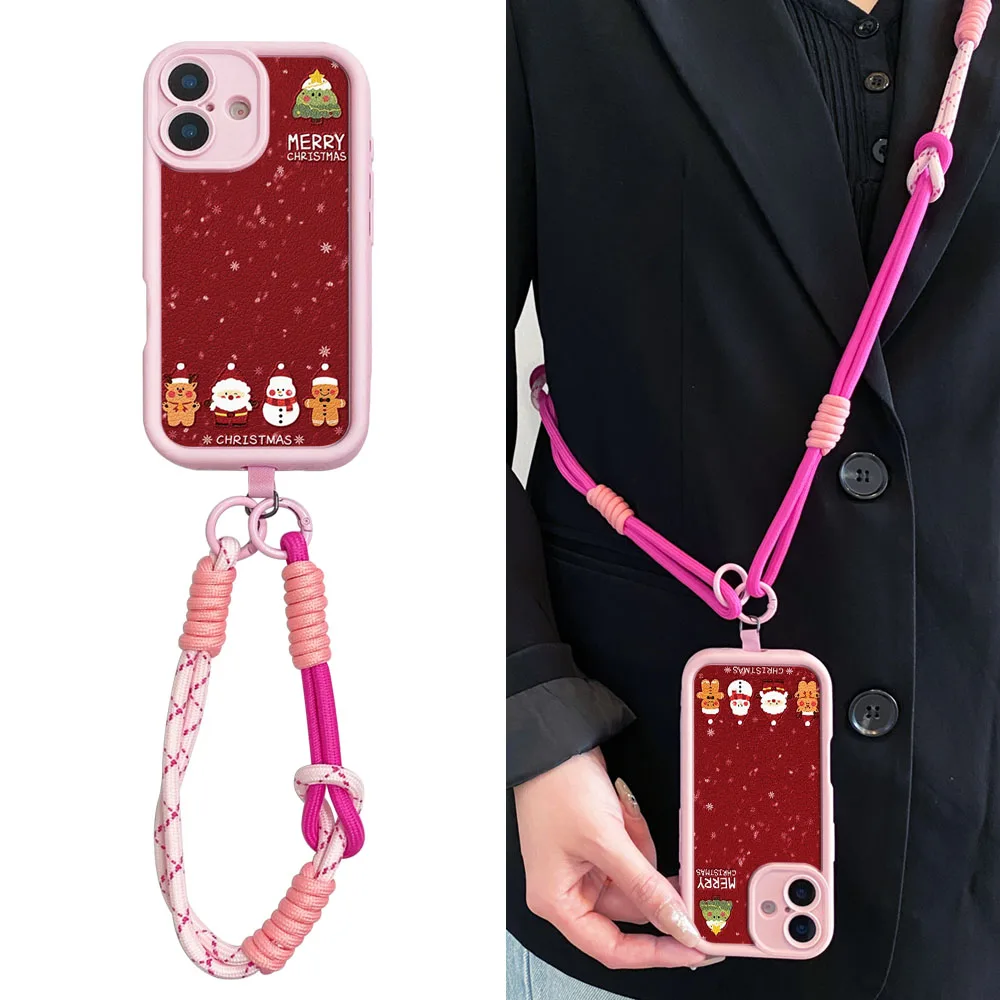 Festive Snowman Crossbody Wristlet Phone Case with Lanyard