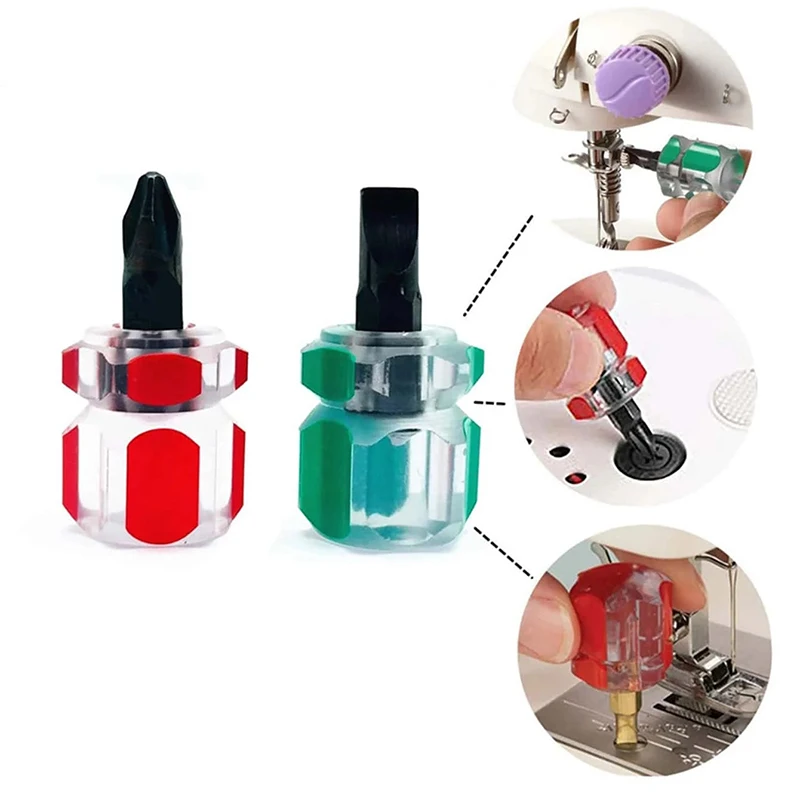 2pcs - Portable Mini Turnip Head Screwdriver Kit Set, Transparent Handle Precision Repair Hand Tools