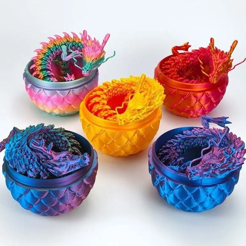 3D Printed 30cm Dragon Egg with Articulated Dragon Model Home Decor Items Room Decoration Sculptures Figurines Desktop Ornament 1
