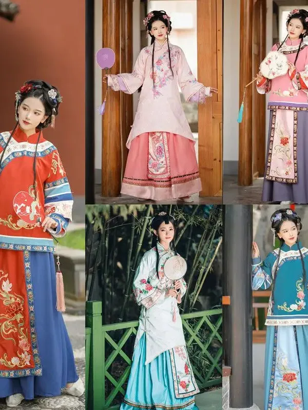 antico-costume-cinese-hanfu-elegante-set-di-indumenti-qing-dynasty-donna-qipao-set-completo-gonna-abbigliamento