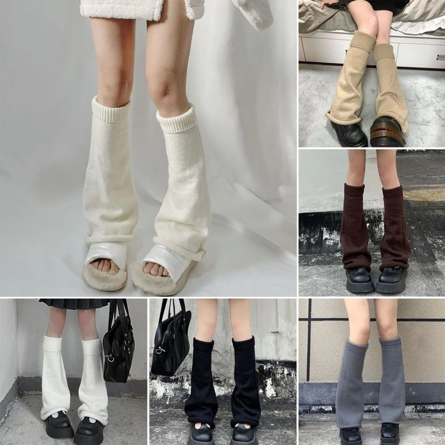 Leg Warmers for Women, 6 Pairs Knee High Cable Knit Warm Thermal