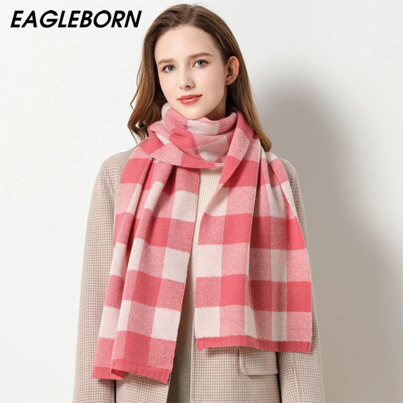 

New 100% Wool Scarf Woman Square Fashion Scarf Winter Plaid Warm Shawl Scarf Scarf High Quality Wool Cashmere Scarf Woman Luxury