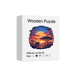 Wooden Puzzle - High Difficulty Sunset Scenery Training (L)