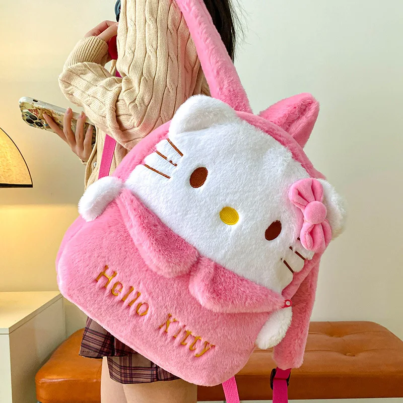 

Kawaii Sanrio Hello Kitty Cartoon Women Backpack Kuromi Cinnamonroll My Melody Student Schoolbag Girl Large Capacity Travel Bag