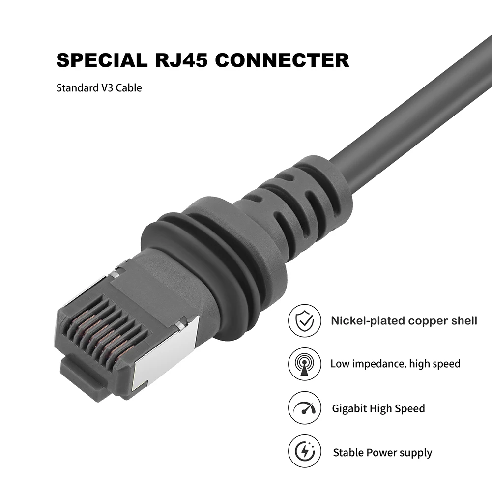 For Starlink Gen 3 Cable Ethernet Cable 2000Mbps Standard V3 Ethernet Cord W/ RJ45 Connector Plug and Play for Starlink V3 computer network cable