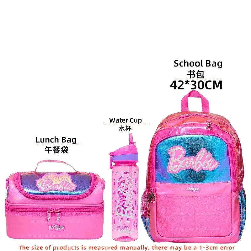 Mochila para niños Barbie Smiggle auténtica de Australia, bolsa para la escuela, estuche para bolígrafos, bolsa para el almuerzo, mochila de doble hombro, regalo para niña