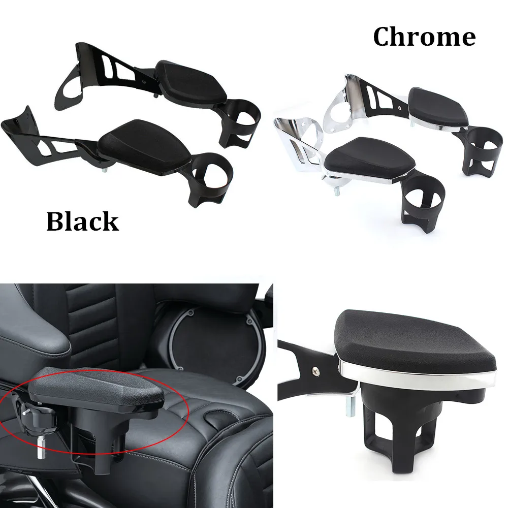 Motorcycle Accessories Rear Passenger Armrests With Drink Cup Holder