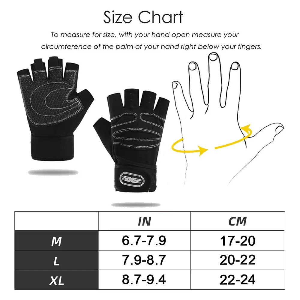 Enhanced Performance Half Finger Workout Gloves with Wrist Support for Sport & Fitness Activities