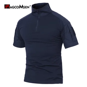 MAGCOMSEN Men's Zipper Front Short Sleeve T-shirt 1