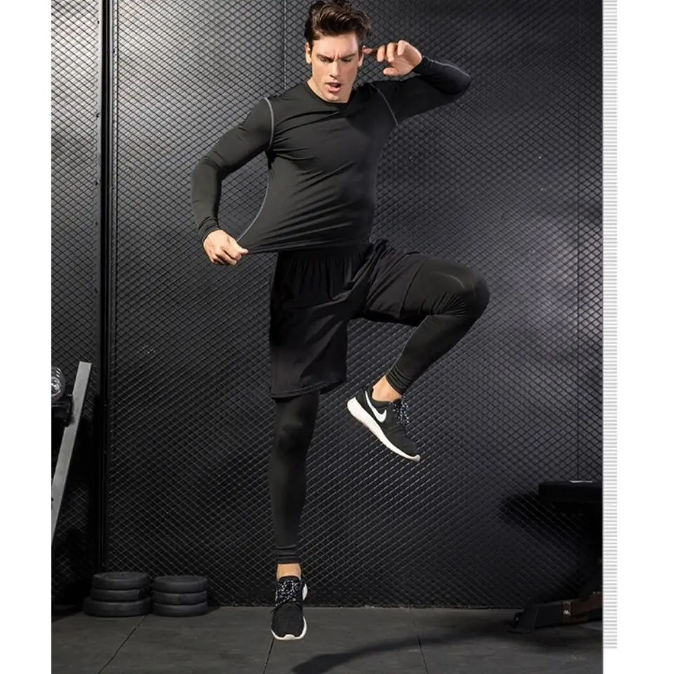 Mens 2 in 1 Athletic Running Invisible Open Crotch Sex Pants Quick Dry Gym Workout Shorts for Men Compression Pants with Pockets