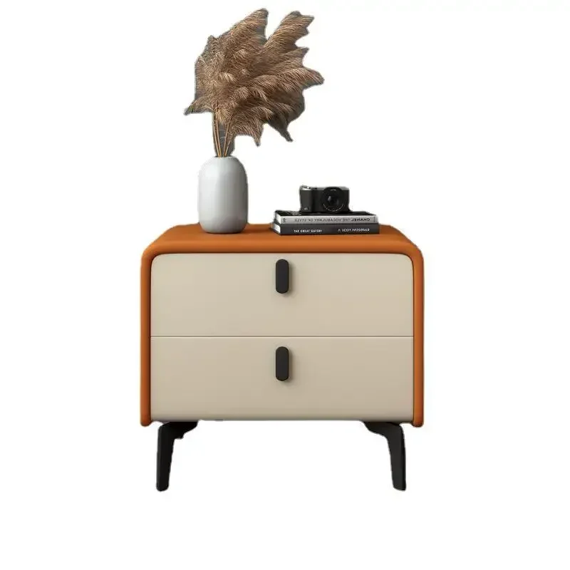 YF Bedside Table Soft Bag Cream Simple Modern Small Bedroom Rock Slab Bedside Table Leather Storage Locker Free Security