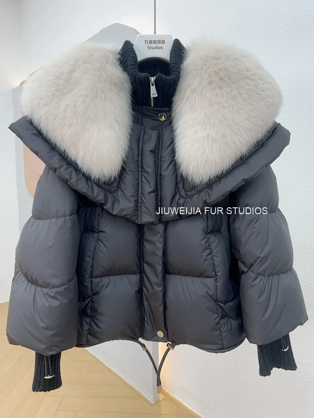 Fashionable Fox Fur Collar Fur Coat for Women 2023 Winter New Short Thickened Warm White Goose Down Down Jacket Parka Female