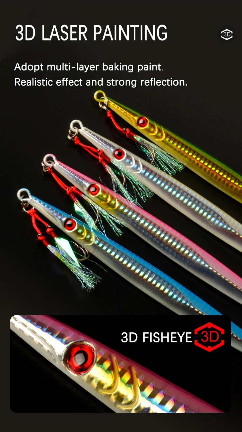 Meer Angeln Jigging Köder 60g-400g Schnell Sinkende Eisen Platte Langsam Schütteln Leuchtende Eisen Platte Metall jigs Künstliche Köder – Detail 2