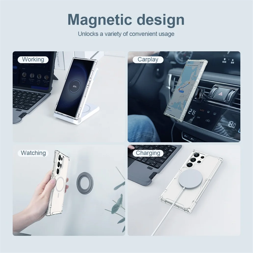 Nillkin Clear MagSafe Magnetic Case for Samsung Galaxy S23 Ultra description image 3