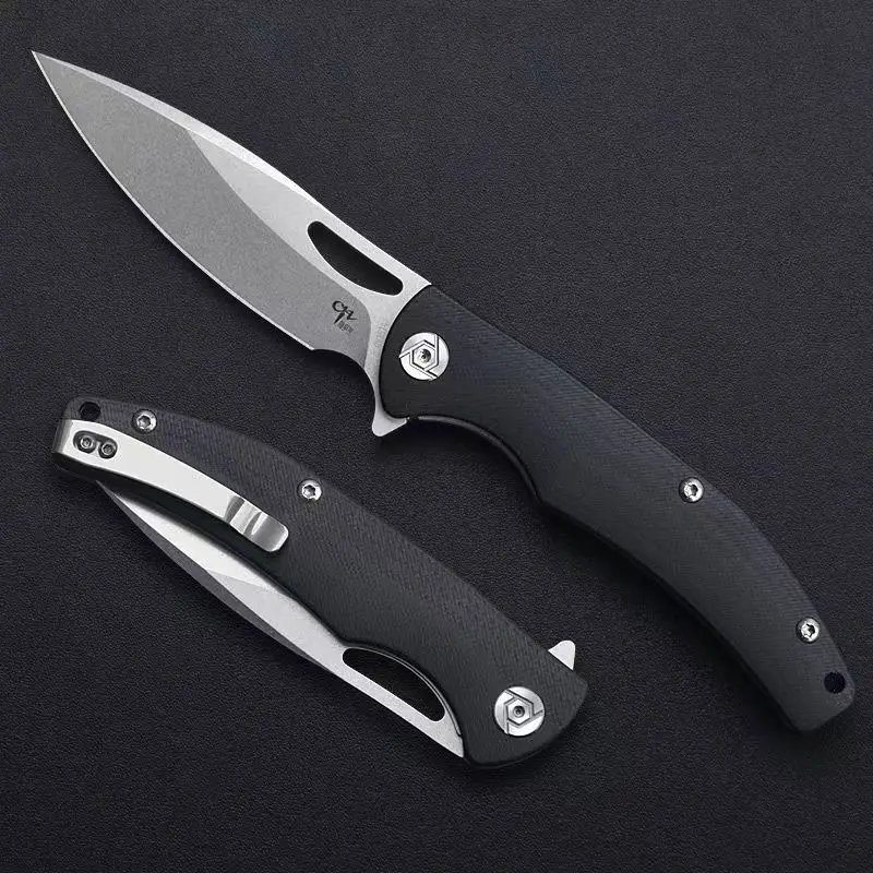 CH CH3524 EDC Pocket Folding Knife G10 Handle 59HRC D2 Blade Ball Bearing Flipper Outdoor Camping Survival Kitchen Hunting Knife 2