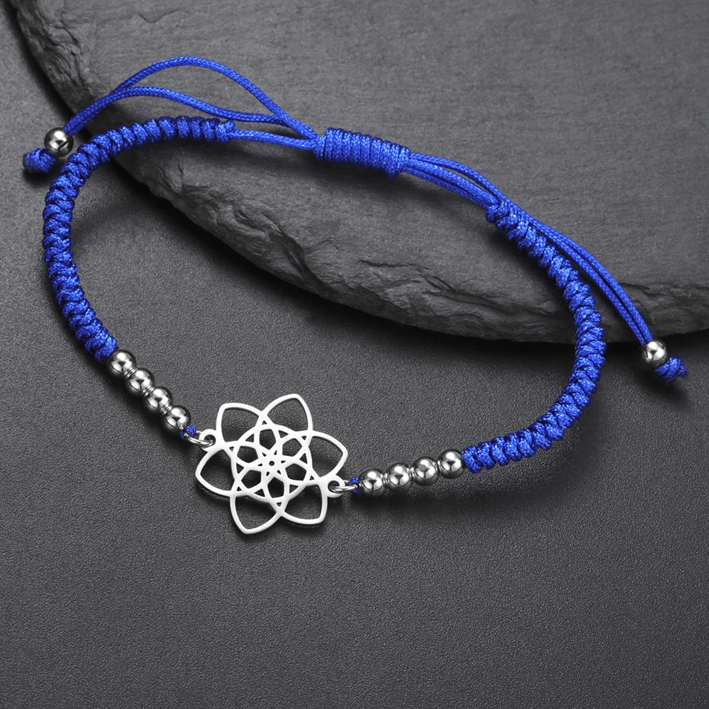 Dawapara Vintage Seed of Life Armband Leistungsstarke heilige geometrische Figuren Yoga Schmuck Edelstahl Paar Armband – Detail 28