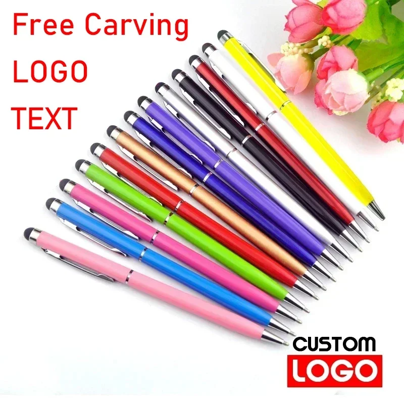 Mini Metal 2-in-1 Stylus Universal Ballpoint Pen Text Engraving Office School Advertising Pen 20-200 Pens Each Pack stylus pen,touch pen,writing pen