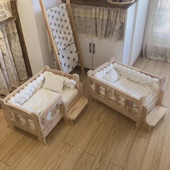 Cat Dog Solid Wood Off The Ground Kennel Pet Bed Pet Kennel Furniture Products Supplies Beds Accessories Comfortable Durable