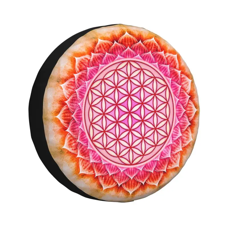 

Flower Of Life Lotus Spare Tire Cover for Honda CRV Geometric Mandala 4WD 4x4 Trailer Car Wheel Protector 14" 15" 16" 17" Inch