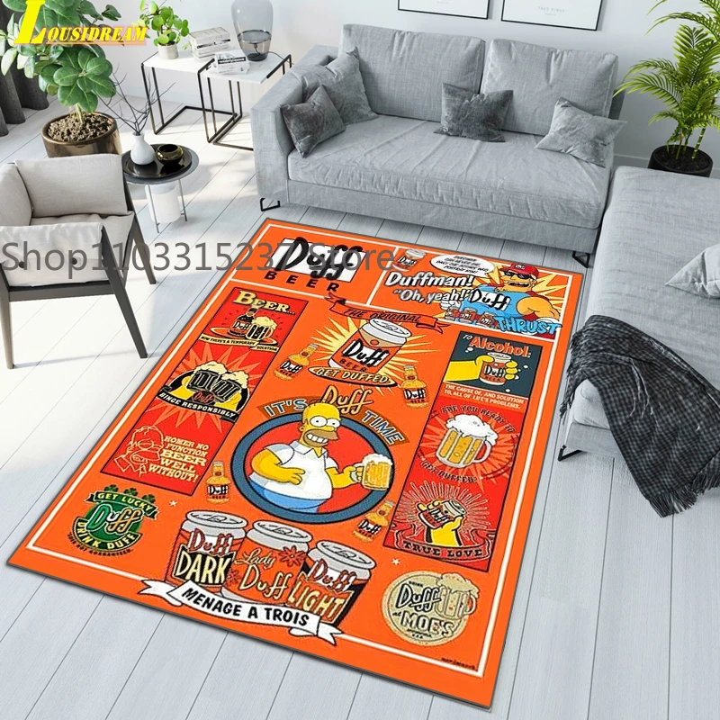 

Duff Beer Logo Printed Large Carpet,Retro Creative Living Room Bedroom Sofa Area Rug,home Decor,Floormats,bath Mat