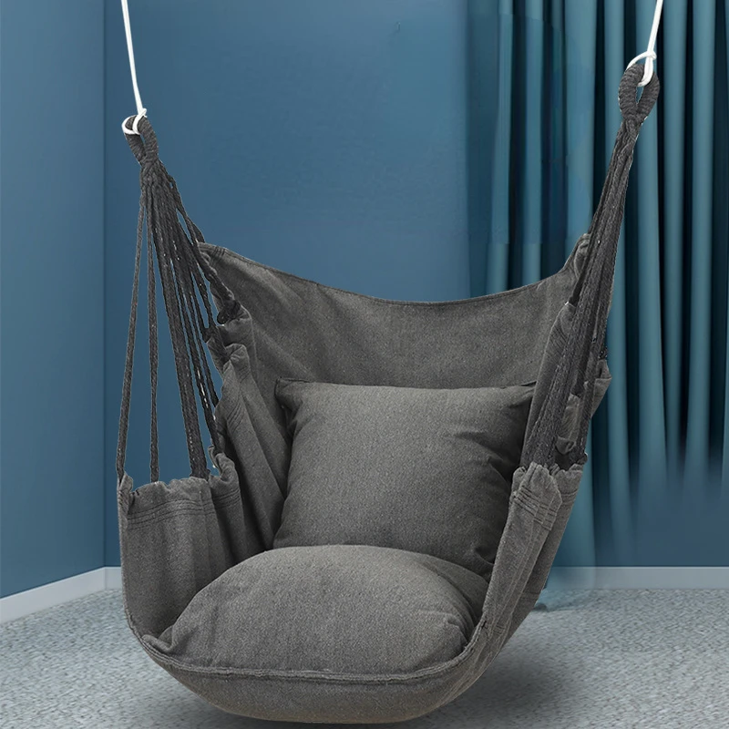 Description Picture 2 of itemCanvas Hanging Chair College Student Dormitory Hammock with Pillow Indoor Camping Swing Adult Leisure Chair Hanging Swing