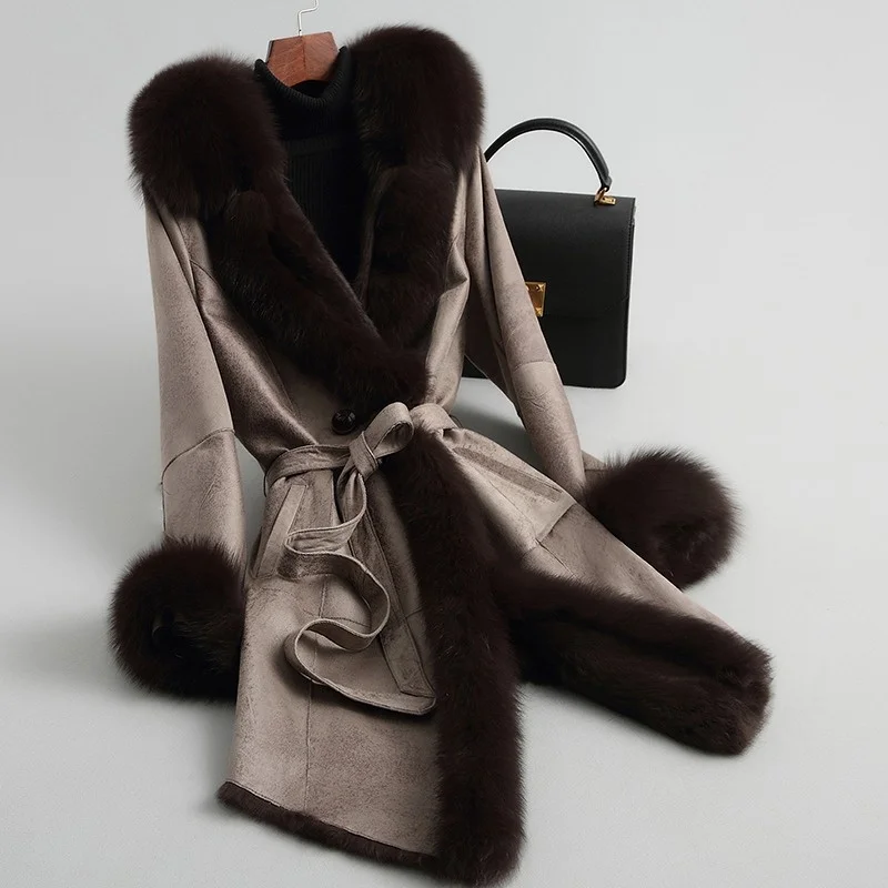 

Coat Real Fur Winter Jacket Women Natural Fox Fur Collar Rex Rabbit Fur Coats and Jackets Women Casaco Feminino Inverno 08006