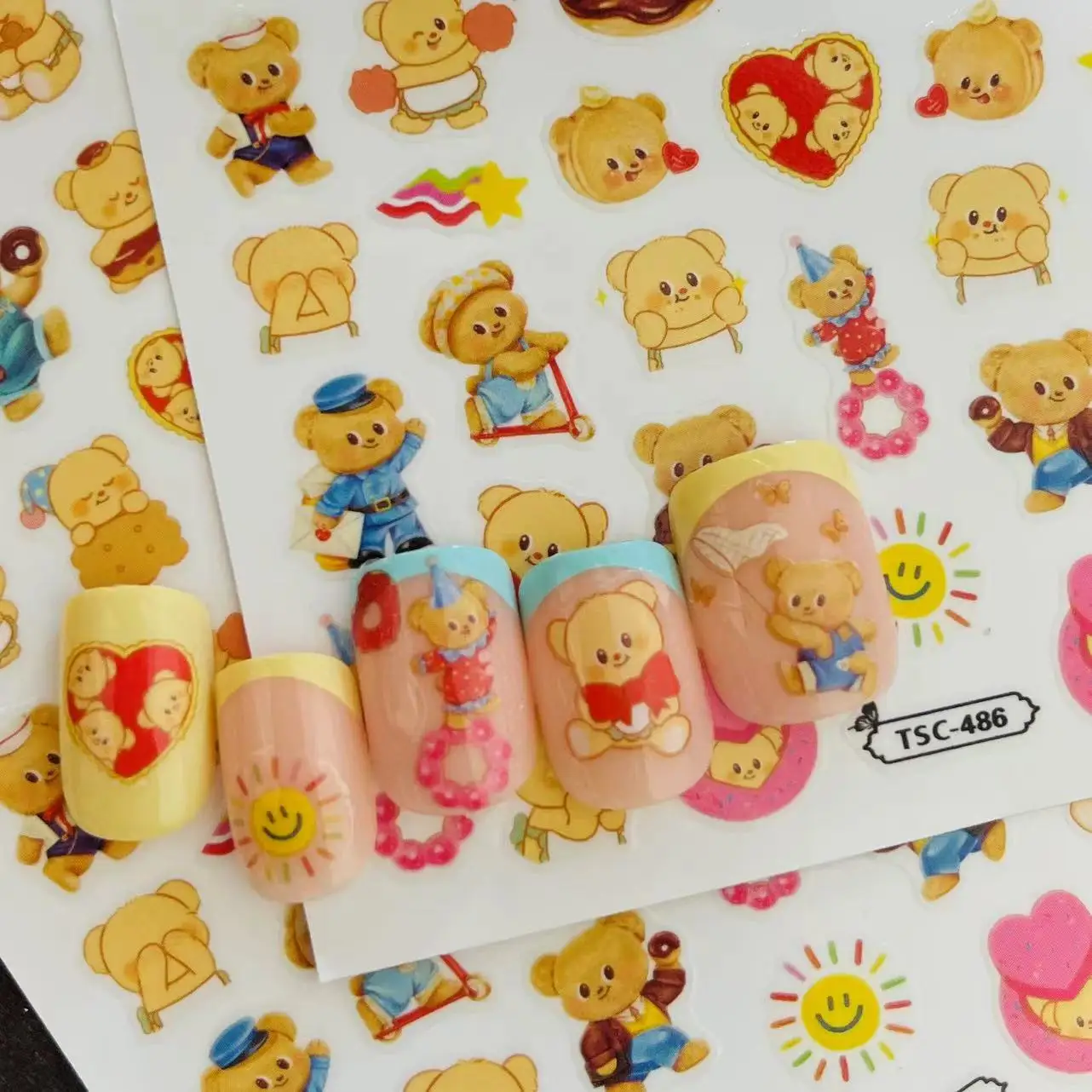 Anime cute cats Newest Cute Bear Xmas Bear Lisafran 3d Nail sticker Nail Decal