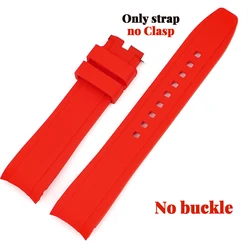 Versatile Silicone Watch Band in 20mm and 22mm Sizes - Durable Rubber Strap - 22mm (Red no calsp band)
