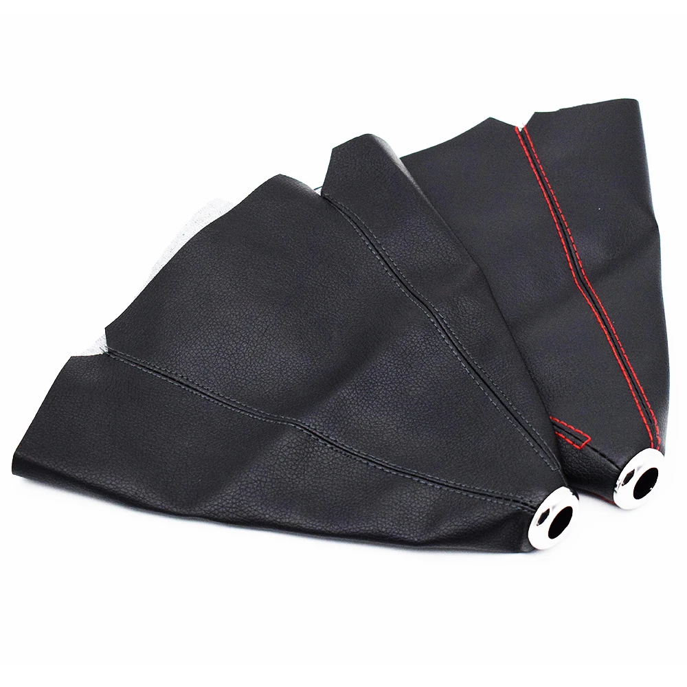 Leather Gear Stick Shift Boot Dust Cover - Black & Red