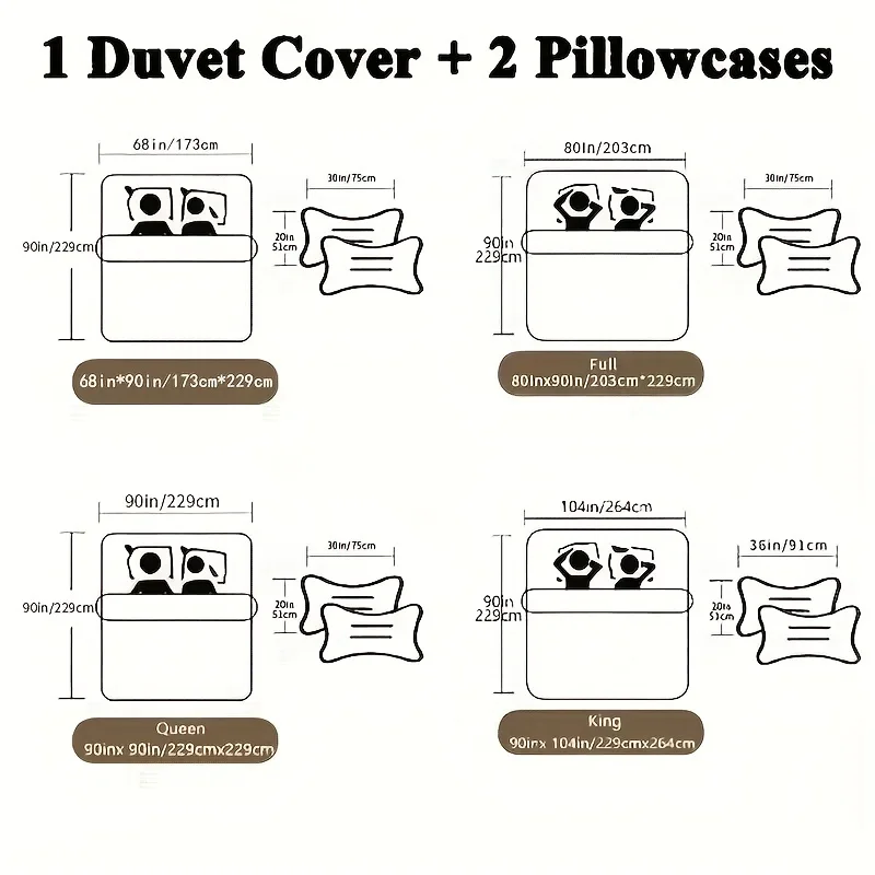 3Pcs Good Luck Charm Printed Duvet Cover Set, Soft Comfortable Breathable Bedding with Pillowcases for Bedroom Dorm Guest Room