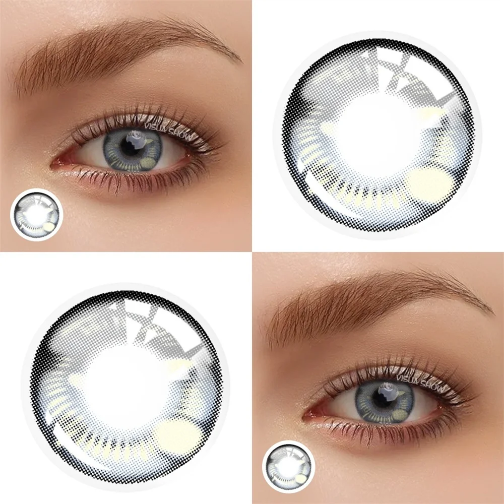 Vibrant Anime-Inspired Colored Contact Lenses - Yellow, Hazel, Brown, Green & Gray