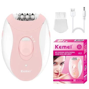 Kemei Women's Epilator Electric Hair Removal Body Face Lady Bikini Legs Arms Armpits Rechargeable Underarm Hair Remover 1