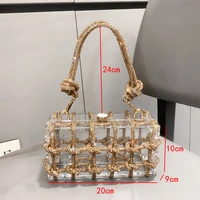 Handle Rhinestones Evening bag silver Crystal handmade Bags for Women Purses and Handbags Luxury Designer banquet bag - Image 2