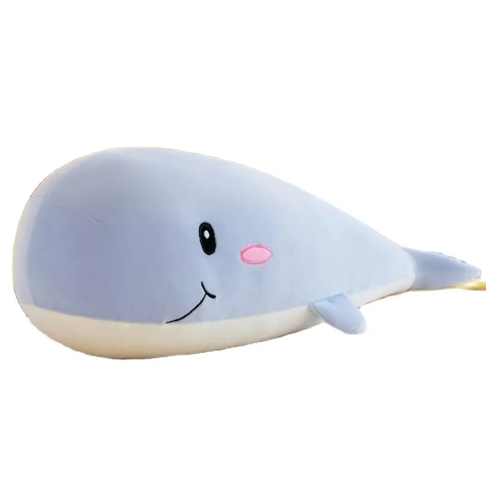 70CM Long Whale Plush Toy Cute Sleeping Throw Pillow Large Size Animal Bed Doll Send Children's Birthday Gift whale riding cat shower curtain blue marine cartoon animal shower curtain summer children s bathroom waterproof curtain hooks