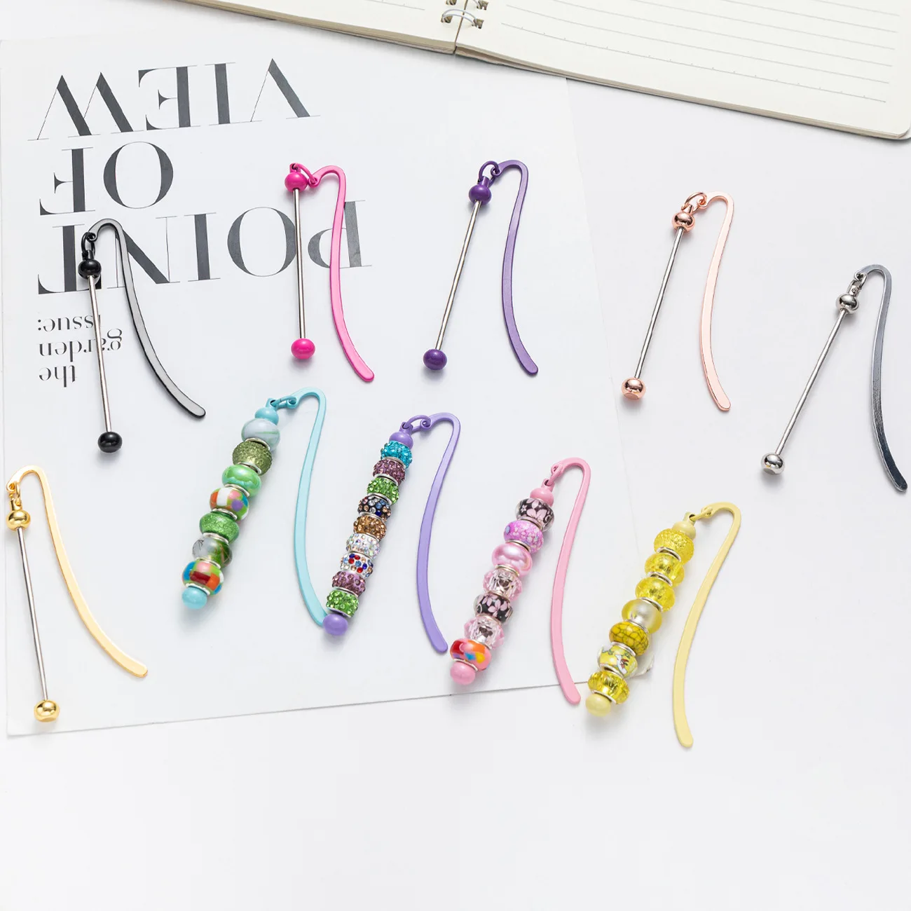 5pcs New Metal Bookmarks Student Graduation Celebration Commemorative Gift Bookmarks Creative DIY Metal Bead
