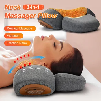 Neck Massage Pillow Heating Vibration Neck Massage Protect Cervical Spine Help Solve Sleep Problems