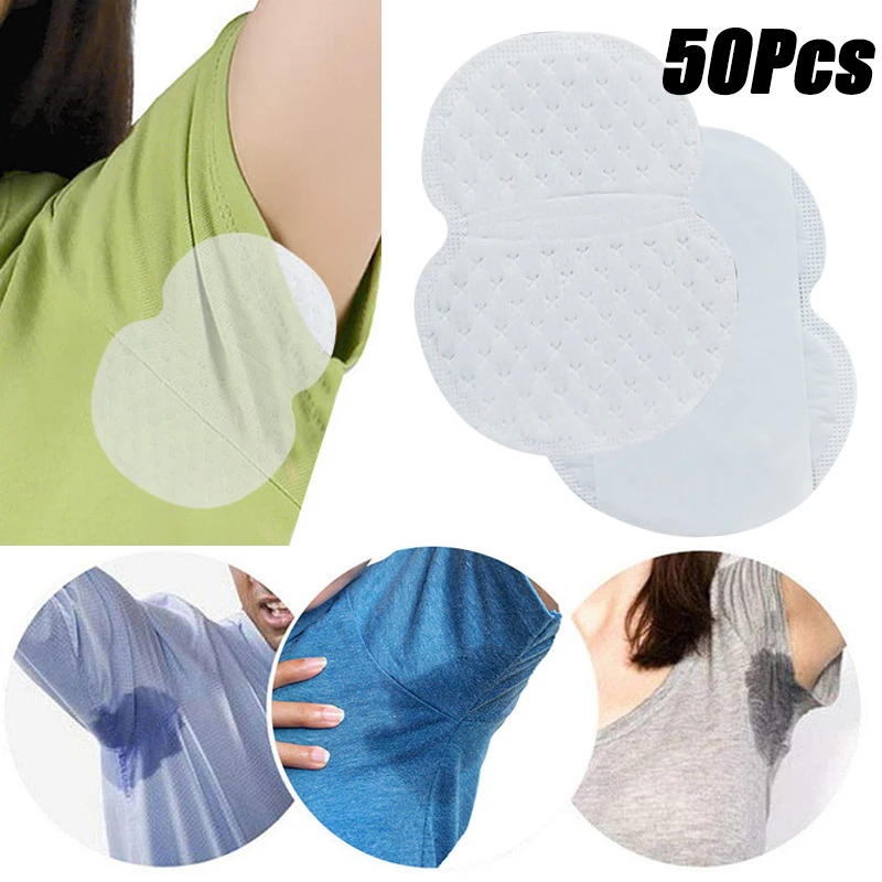 Armpit Sweat Pads 50Pcs Underarm Ultra-thin Breathable Disposable Pad Summer Armpit Care Absorbing Deodorant Pads for Women Men underarm sweat pads