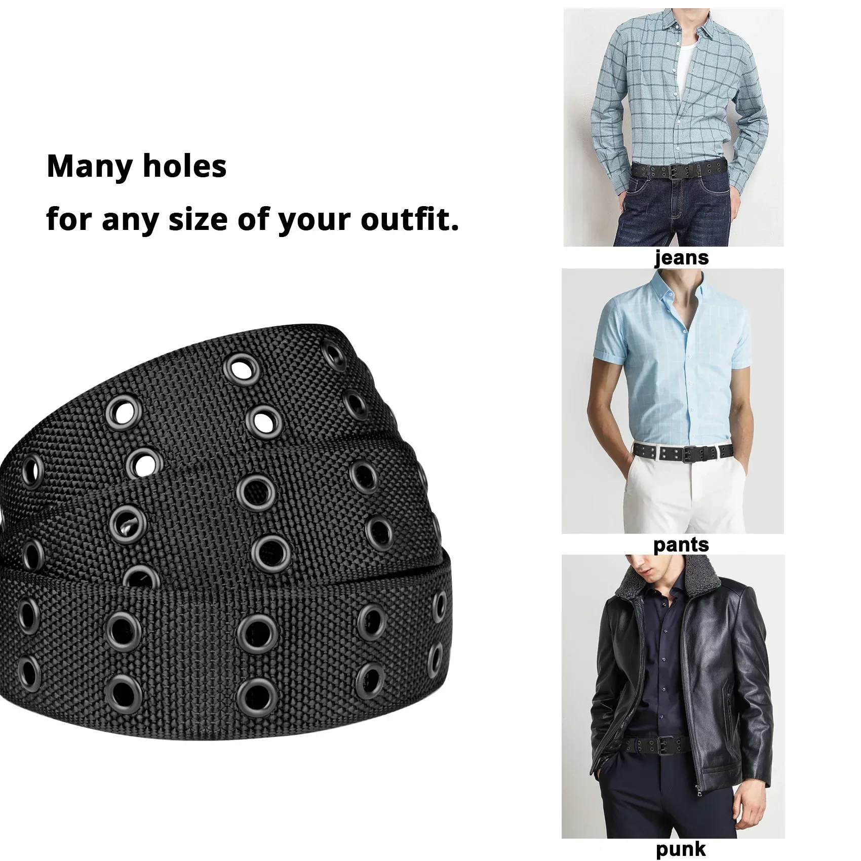 Neue Männer Atmungsaktive Nylon Stoff Gürtel Outdoor-Sport Gürtel Dornschließe Hosen Jeans Gürtel – Detail 3
