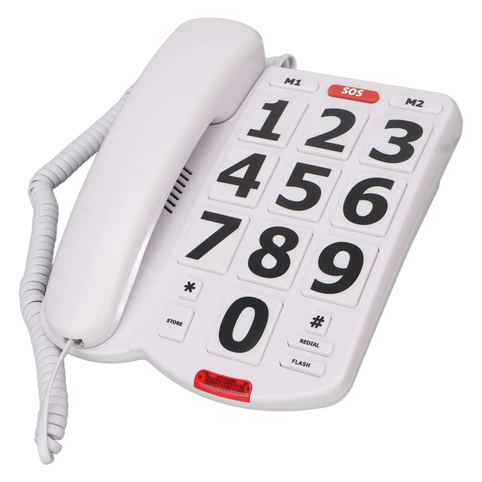 Big Button Phone Simple  Adjustable Volume Home Landline Phones for Seniors White Large Button Landline Phone