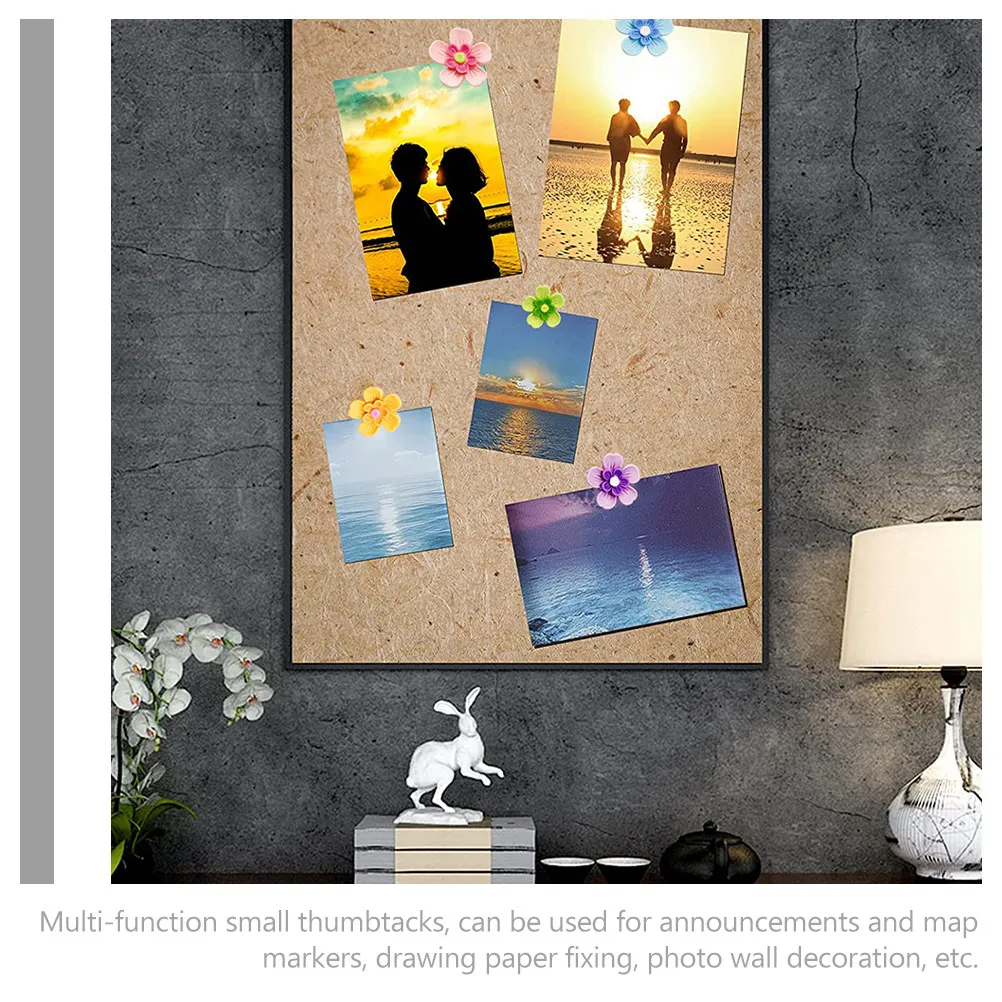 15Pcs 꽃 모양의 엄지 손가락 못 다기능 푸시핀 사무실 홈 코르크 보드 용품지도 장식을위한 섬세하고 컴팩트 한 핀