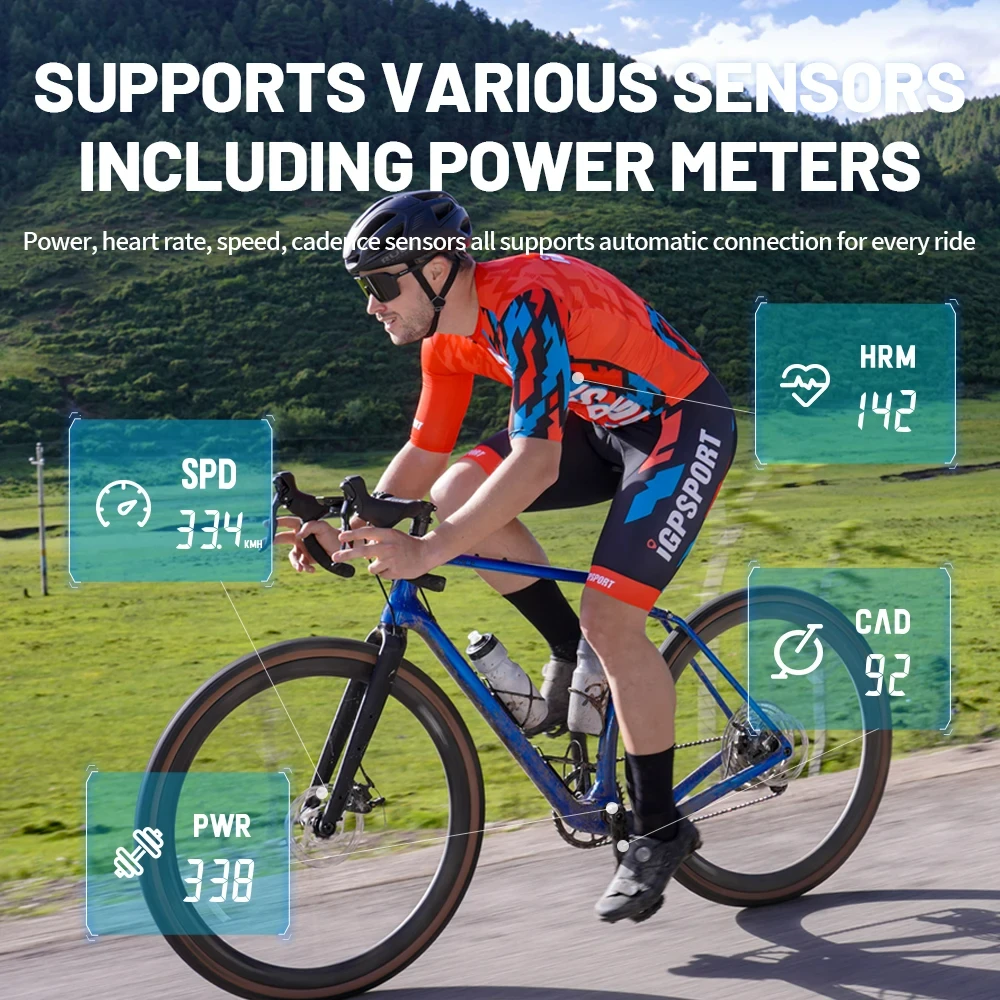 IGPSPORT BSC100S 자전거 컴퓨터, 2.6 인치 화면, Cps 사이클링 내비게이션, 속도 케이던스 센서, 스마트 간단한 작동 자전거 컴퓨터
