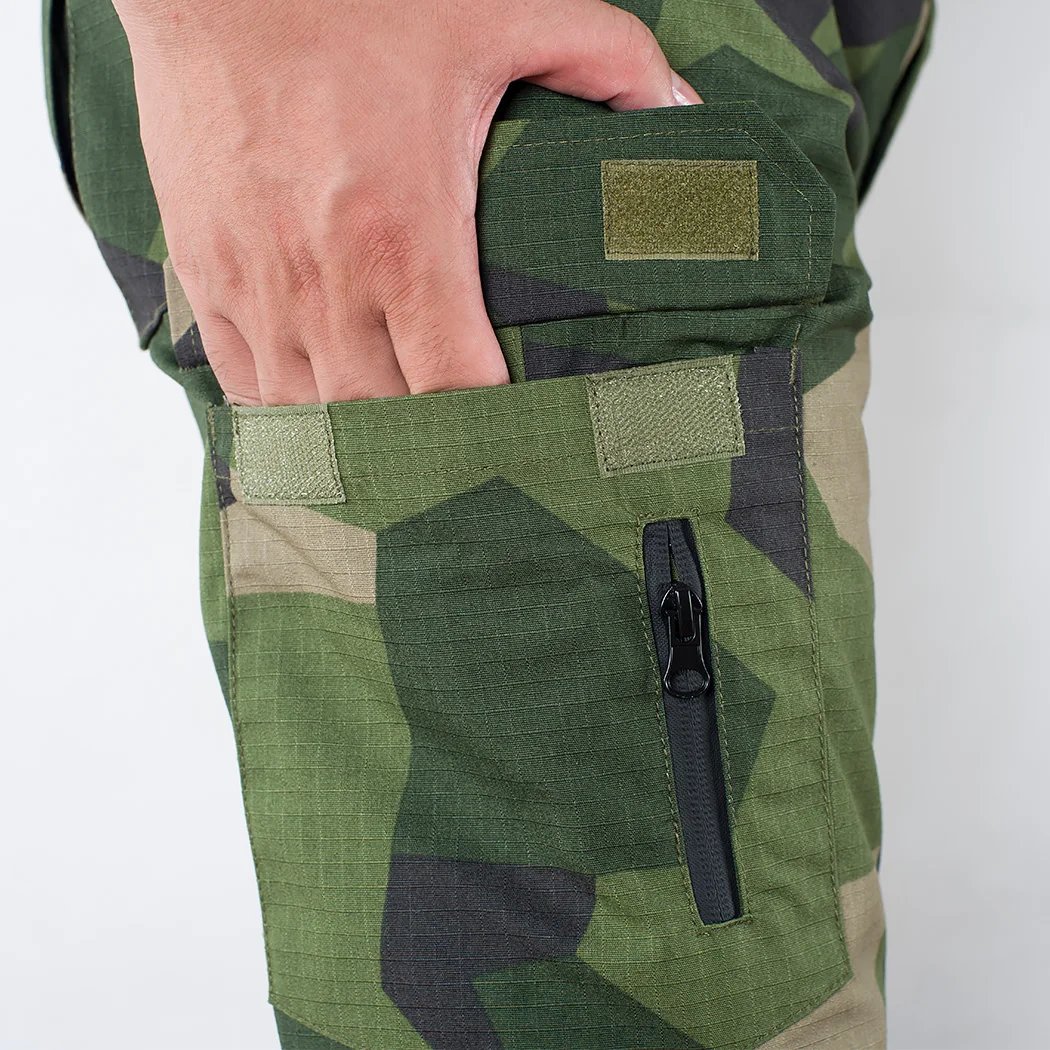 Schwedische M90 geometrische Tarnung Sommer taktische Hose MTP karierte Stoffbeinhose – Detail 5