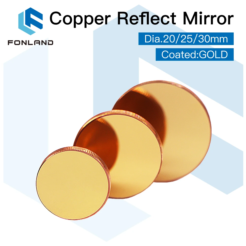 3pcsCopperReflectMirrorDiameter202530mmCuLaserMirrorForCo2