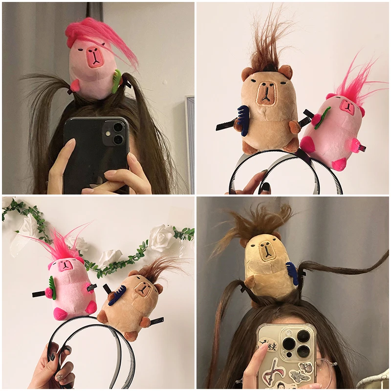 Hair Hoop with Kapіbara Funny Party Hats Birthday Party Hat Capybara Headband Birthday Gift Combing Freak Toy Gift for Kids party hat,birthday headband set