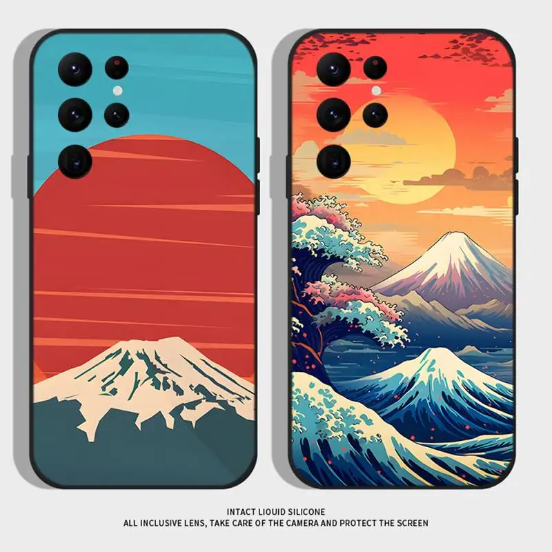 

Mount Fuji Hand Painted Phone Case For Samsung S21,S22 Ultra,S20,S30 plus,S22 plus,S23,S30 ultra 5G Silicone Cover