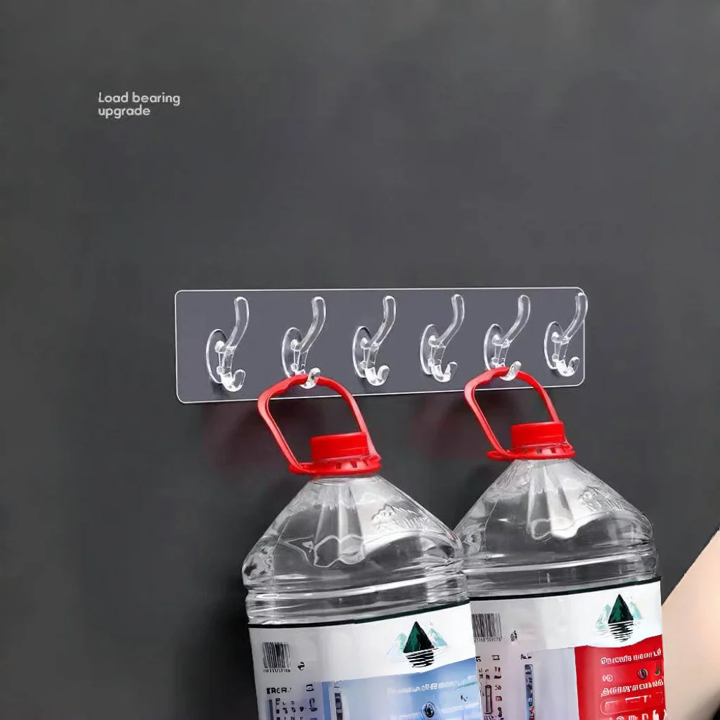 6 Hook Wall Organizer Strong Hooks No Drilling No Trace Wall-mounted Clothes And Hat Hooks With Strong Adhesive wall organizer hook adhesive wall hook self adhesive hooks wall mount hooks