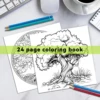 1Pc Magical Tree Coloring Book For Adults And Teens Featuring 24 Pages Graffiti Painting Drawing Gift For Holiday Birthday ﻿ 4