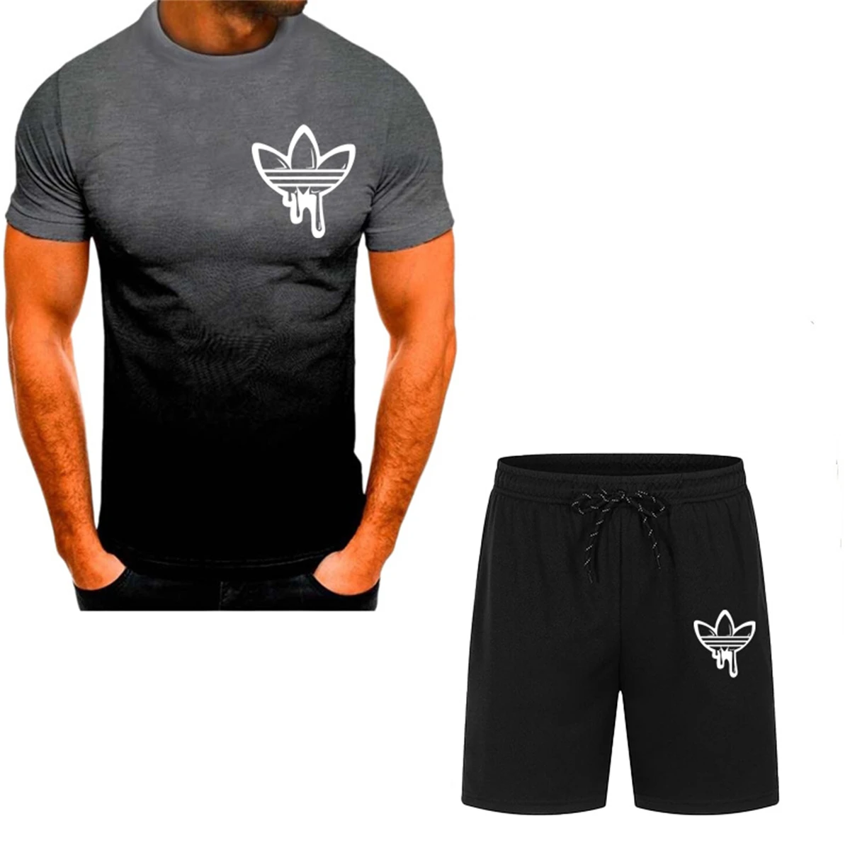 2024 Fashion Men's Tracksuit Short Sleeve T-shirt and Tracksuit shorts Summer Casual Jogger Suit Men's two-piece suit